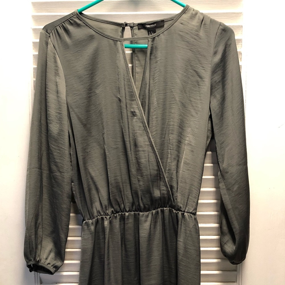 Satin Dress Olive
